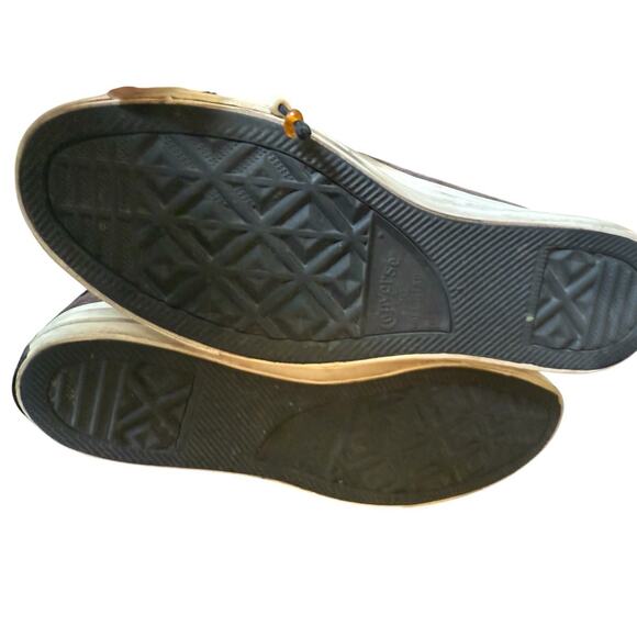 Converse All Star M 8.5 / W 10.5 Double Zip Dark Brown Suede Hi Top Sneaker - Picture 6 of 9